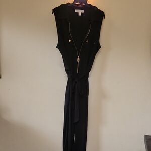 Black Sleeveless Jumpsuit with Belt